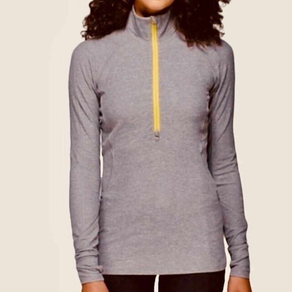 Lululemon Race Your Pace 1/2 Zip Heathered Slate Size 4